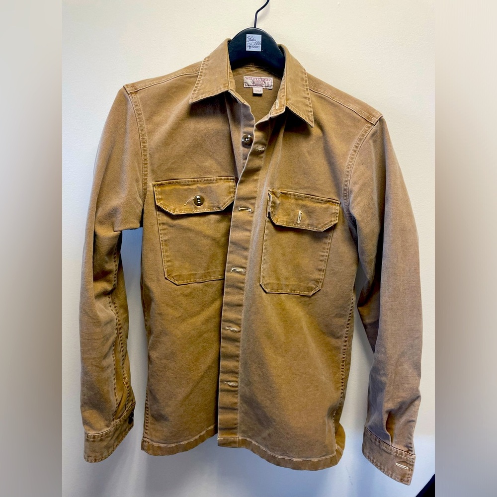 Wallace and Barnes tan work shirt small cotton and elastane